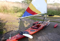 Kayak Sail Kit with Hydrodynamic Floats