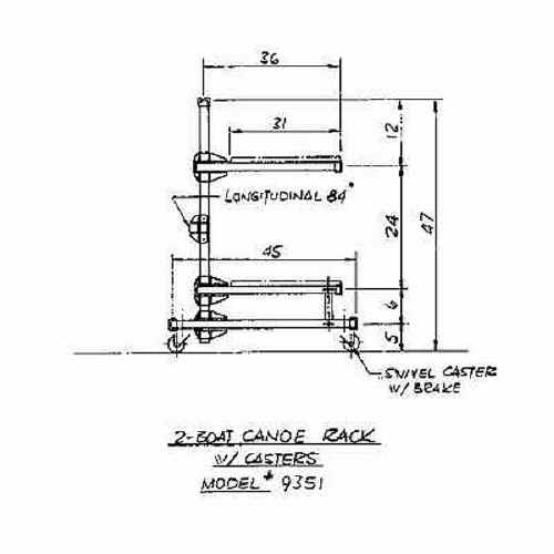 Seitech rack 2 canoe casters