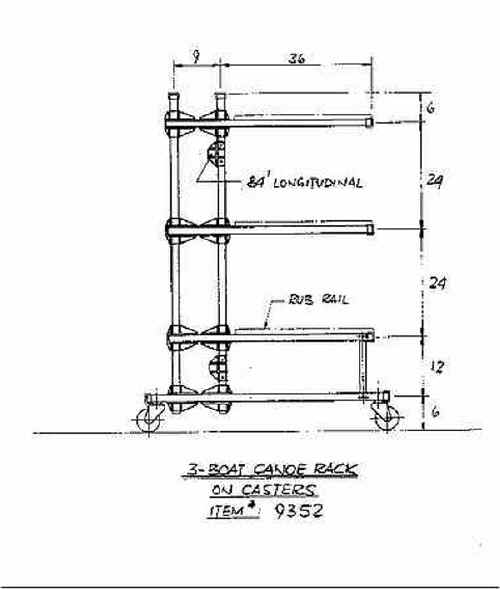 Seitech rack 3 canoe casters