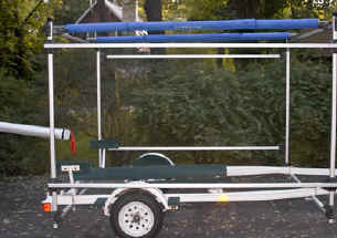 Trailer Conversion Racks for Small Sailboats, carry Optimist above - Seitech Style