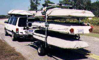 3 Sailboat Rack on Trailer with Van