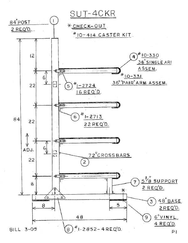 railex Rack Outline  SUT-4CKR for Four Canoes ofr Kayaks