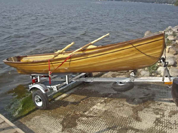 Trailex SUT-500-S trailer shown with Wooden Boat